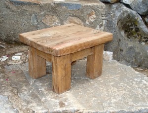 Stool in reclaimed timber