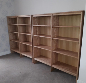 Large bookcases in ash