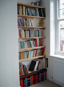 Alcove bookshelves in pine