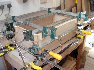 Drawer glued and clamped