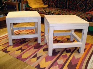 Pair of bedside tables in pine